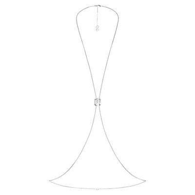 Swarovski x SKIMS body chain Octagon cut, Box, X-shape Stainless Steel -5678065