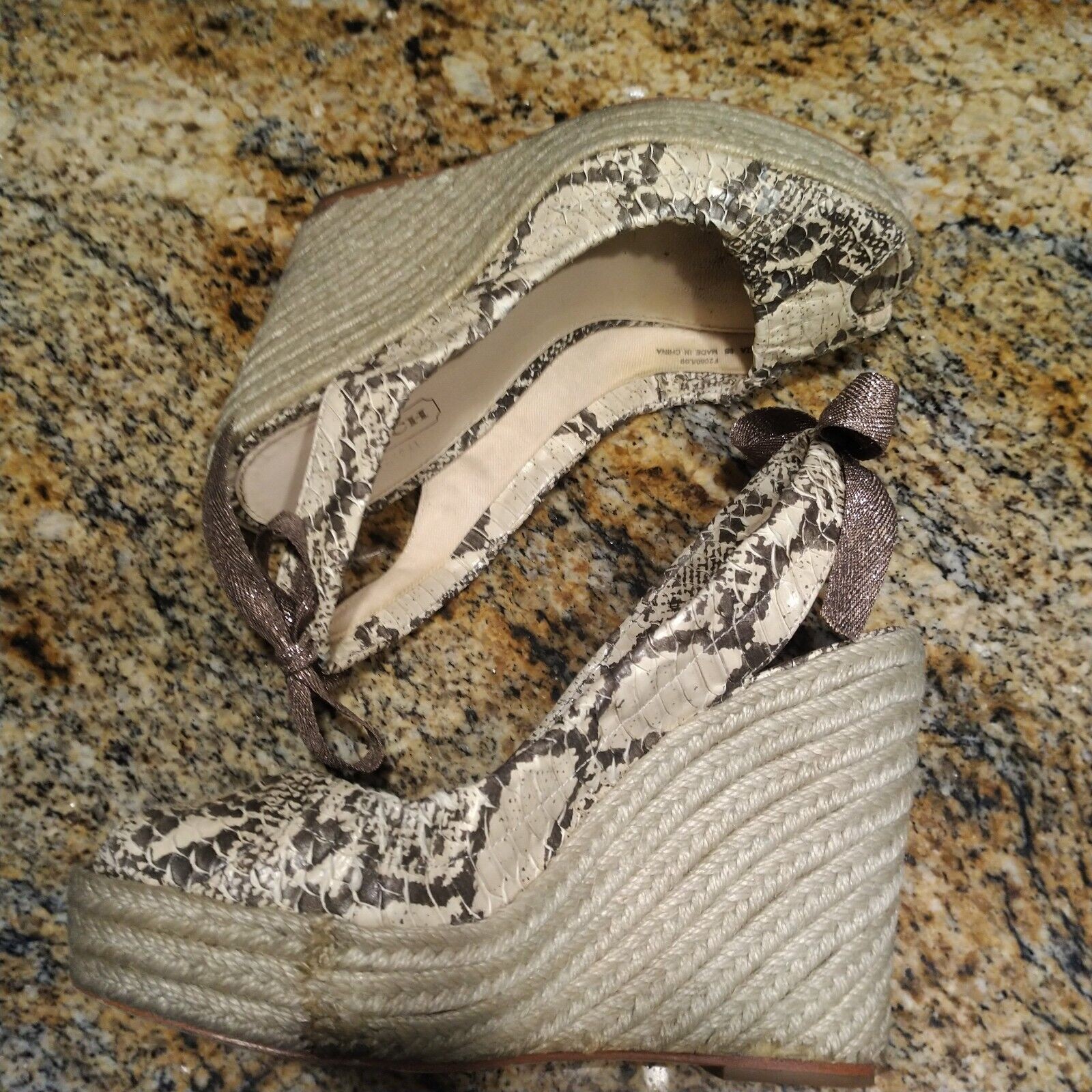 Rare Coach Maritza Python Snakeskin Bow Espadrill… - image 7