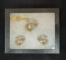 USMC MARINE CORPS OFFICER EGA HAT COLLAR BADGES TIE CLIP