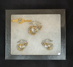 USMC MARINE CORPS OFFICER EGA HAT COLLAR BADGES TIE CLIP