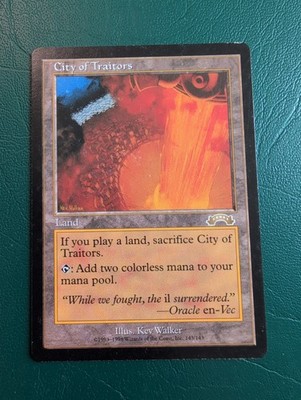 City of Traitors MTG Exodus Rare #143 Reserved List Land LP/NM