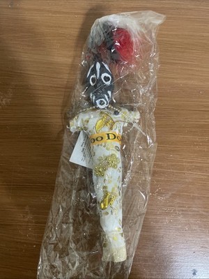 Voodoo doll white and gold