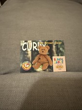 1998 Beanie Babies #65 Curly The Brown Bear - Cards Series 1 4052