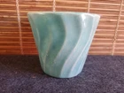 Bauer Pottery Swirl Flower Pot #4 Blue
