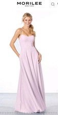 Morilee by Madeline Gardner Lilac Chiffon, Bridesmaid Dress Sz 12 Altered