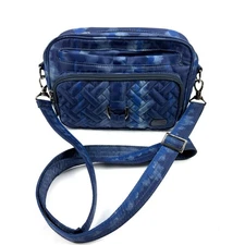 Lug Carousel Crossbody Bag Shibori Blue Nylon Quilted Handbag Purse Convertible