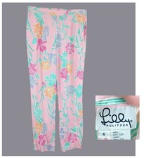 Vintage Lilly Pulitzer Pink Pants 6 Small Floral Silk