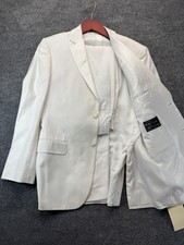 Bryan Michaels Tuxedo Suit 2 Pc White Notch Lapel Super 120s 38R W30 L29 Regular