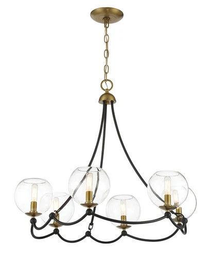 Minka Lavery 5066 Kearney Park 6 Light 29"W Vantage Chandelier - Coal / Soft - Picture 9 of 11