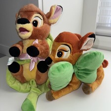 Disney Parks Swaddle Baby Bambi 10" and Green Bow Bambi Character Plush