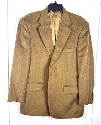 PBM Camel Hair Sport Coat Blazer 42R Brown Classic Fit 100% Camel Hair