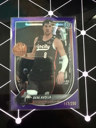 Topps 2025-26 Bowman Chrome Deni Avdija Purple /250 #BCV-187 Trail Blazers