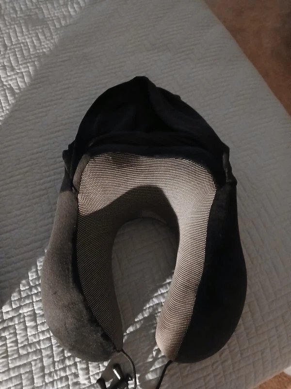 memory foam U-shaped travel pillow at $25