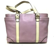 EUC Coach Lilac Purple Leather Large Multi Baby Diaper Tote Bag Purse 10691 RARE