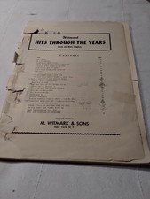Hits Through The Years 1954 VTG Sheet Music Piano Vocal Chords Witmark Sons