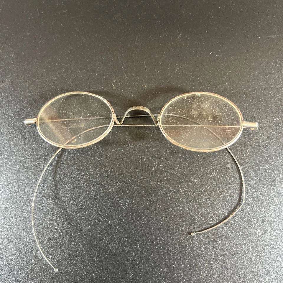 Anteojos antiguos ovalados con borde de alambre con estuche original - Gafas - Erkers Foto 2 de 4