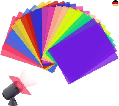 XUEFENFEI 20 Stück Farbfolien Gel Filter Film Farbkorrektur Gel Lichtfilter 10 Farben