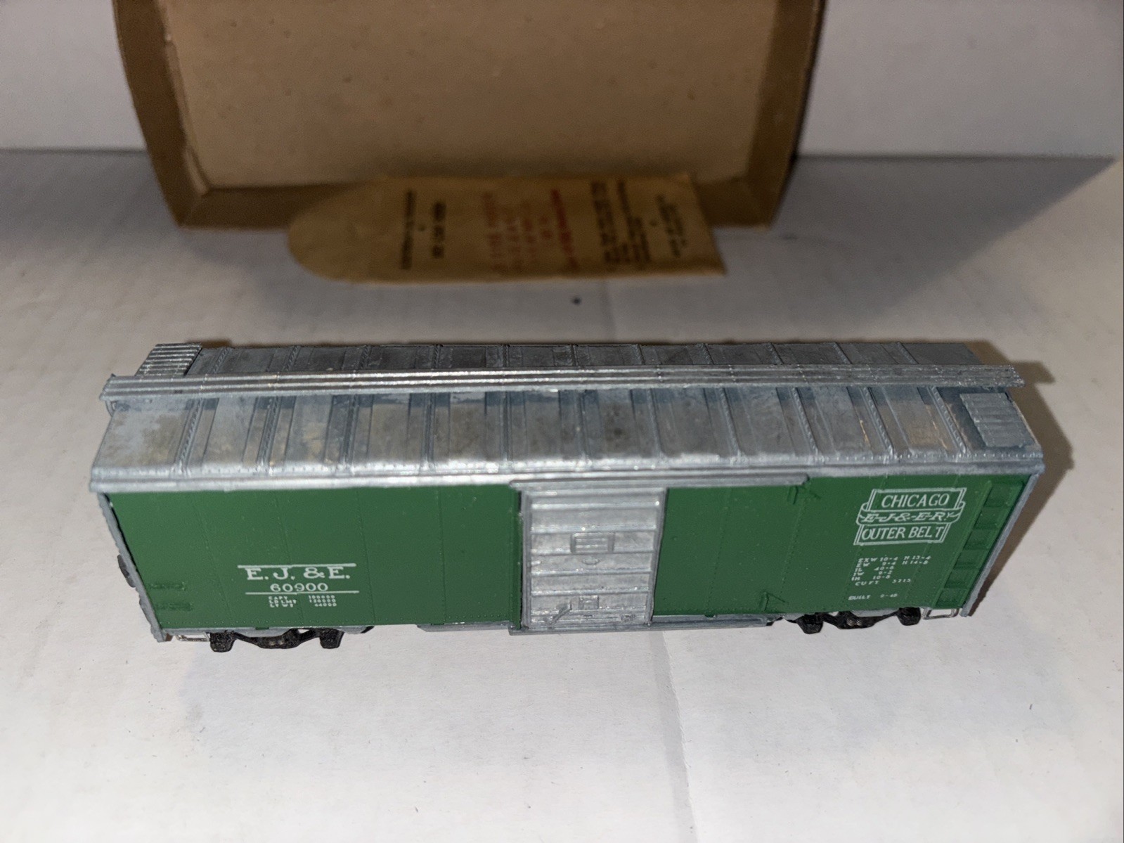 Roundhouse E.J.&E. Diecast 40’ HO Boxcar, Complete, MDC, Vintage