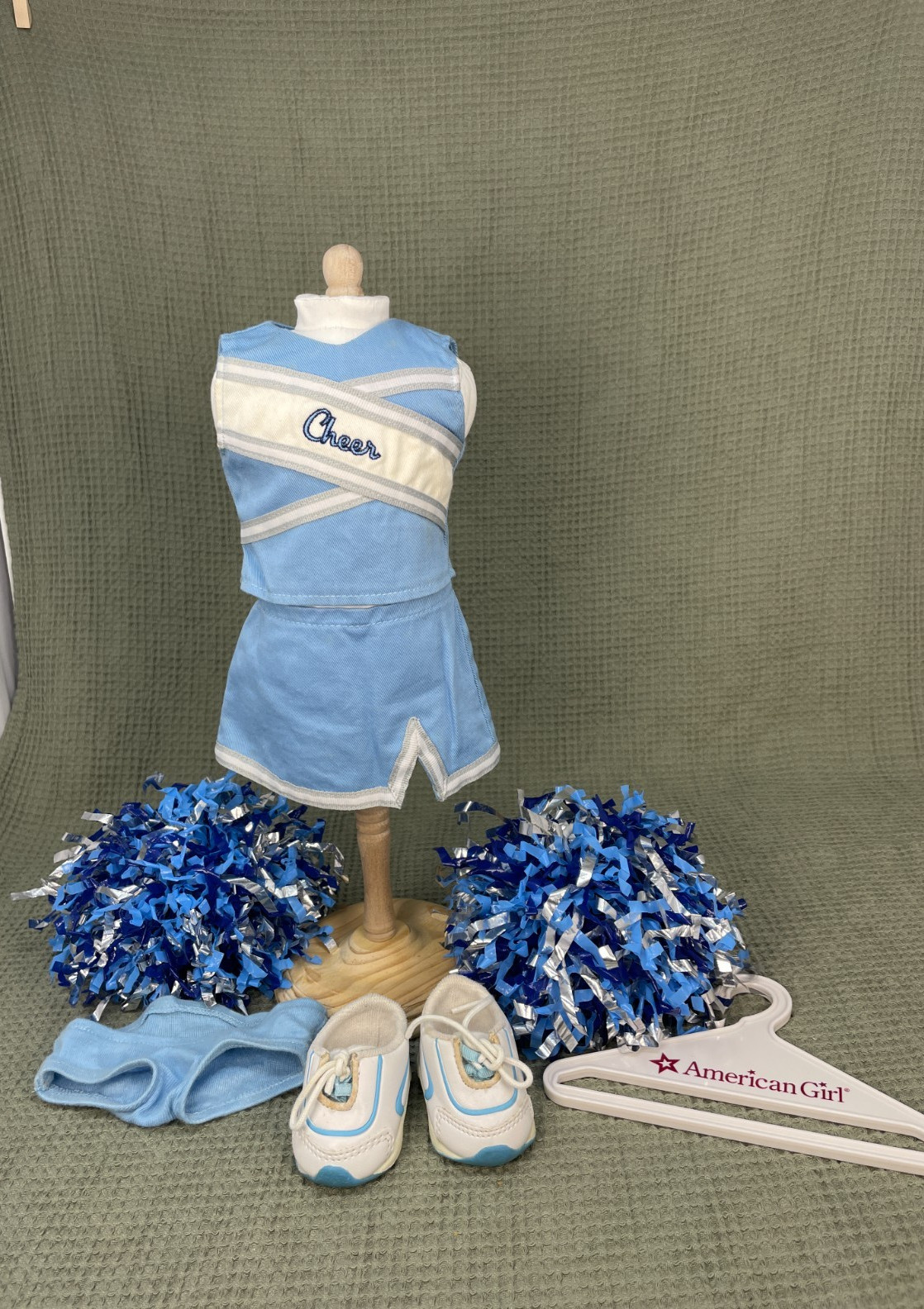 American Girl Doll Cheerleader Outfit Light Blue Go Team Che