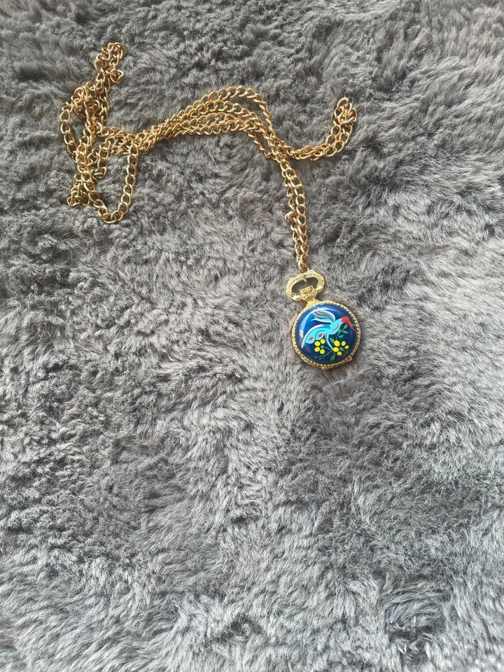 Reloj Bolsillo Pavo Real Eslava De Colección - 17 Joyas URSS - Estuche Floral Tono Dorado - Raro Foto 3 de 4