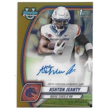 Ashton Jeanty 2024 Bowman University Chrome Auto /50 True Gold 1st Rookie Card