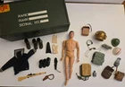 Vintage Lot 1964 Original GI Joe Figure Clothes Accessories Wooden Foot Locker