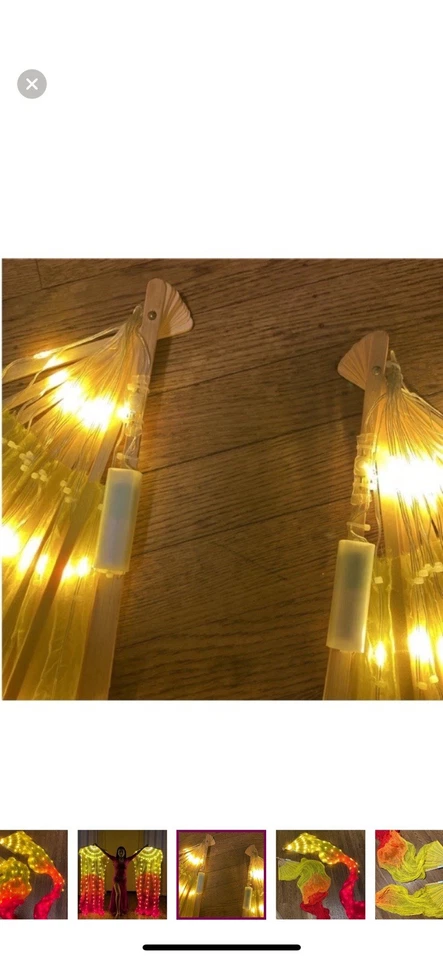 Ventiladores de tela LED Ventiladores LED Danza del vientre Ventiladores LED Foto 3 de 4