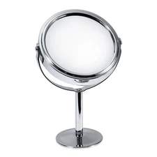Round Shaving Mirror on Stand Swivel Vanity Daily Use Travel