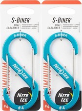 Nite Ize S-Biner Aluminum Dual Carabiner 4 - Blue 2-Pack 