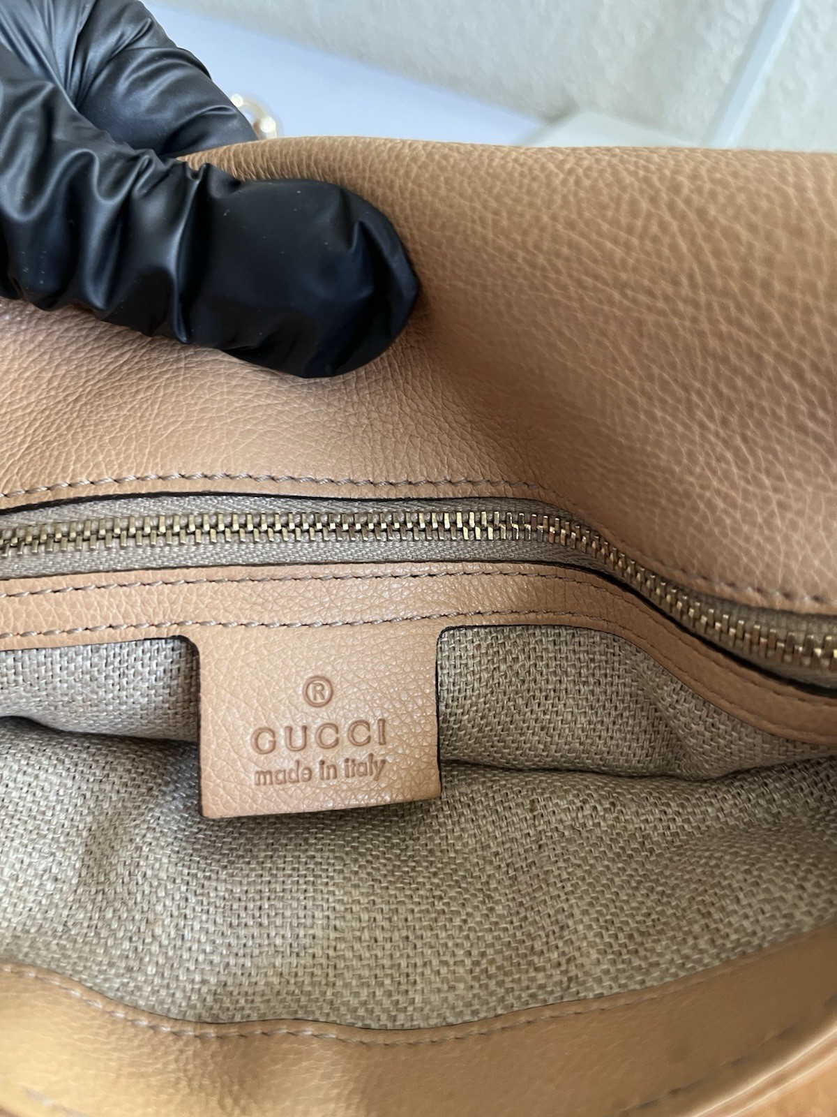 Gucci Marrakech Shoulder Bag Brown Leather thumbnail 2