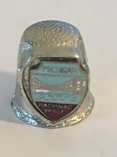 Michigan Mackinac Bridge Thimble Vintage Souvenir Collectible