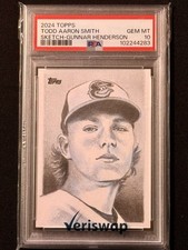 2024 Topps Gunnar Henderson 1/1 Sketch Card Todd Aaron Smith Art PSA10