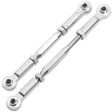 2PCS RC Front Rear Metal Steering Servo Link 70-90mm Adjustable Turnbuckles C...