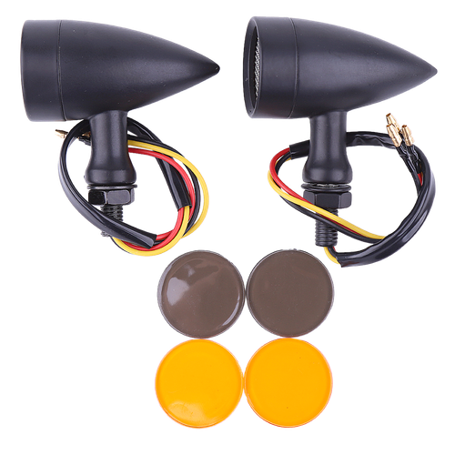 Motorcycle Turn Signals BlyilyB - 4 Pack Amber Flowing Sequential LED Blinkers Universal Fit Sequential Turn Indicators