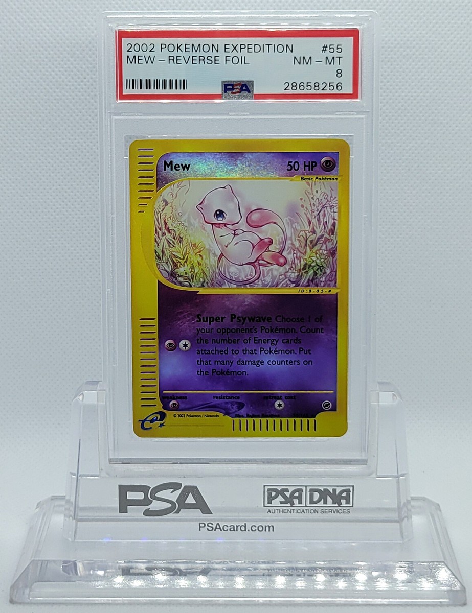 Pokemon EXPEDITION MEW #55 REVERSE HOLO FOIL CARD PSA 8 NM-MT