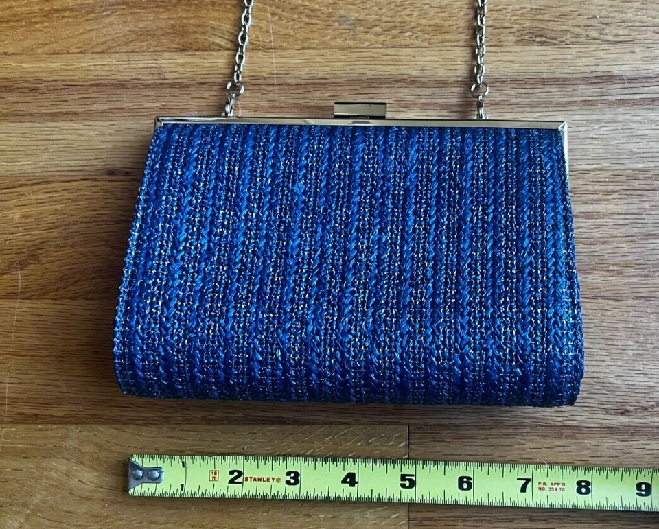 Nuevo INC Lory Azul Cadena Correa Fiesta Bolso/Cartera, 7"x5" Foto 3 de 4
