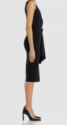 Abito drappeggiato Chiara Boni La Petite Robe Yoko nuovo con etichette 6U.S./42IT nero prezzo al dettaglio consigliato $695 - Foto 2 di 8