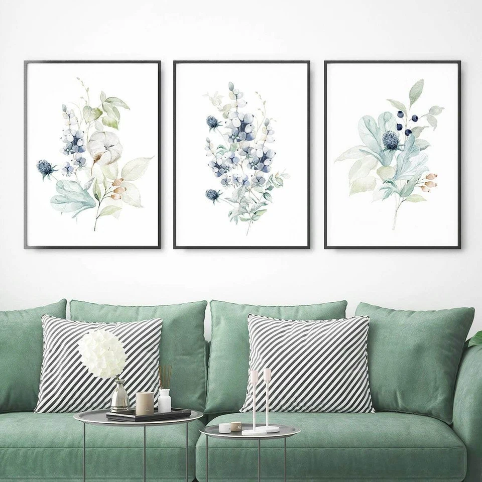 Set of 3 Wildflowers Watercolor Wall Art Prints. Great Boho/Hampton style Decor - Image 3 of 4