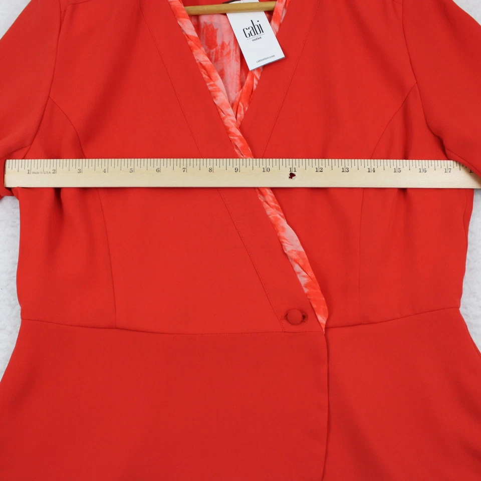 NEW $138 CAbi 216 Women's Jane Jacket Peplum Blazer Size 6 Grenadine Orange - Image 3 of 4