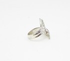925 Sterling Silver  Vintage Art Deco Bypass Band Ring Sz 7  RG3339 — photo 3