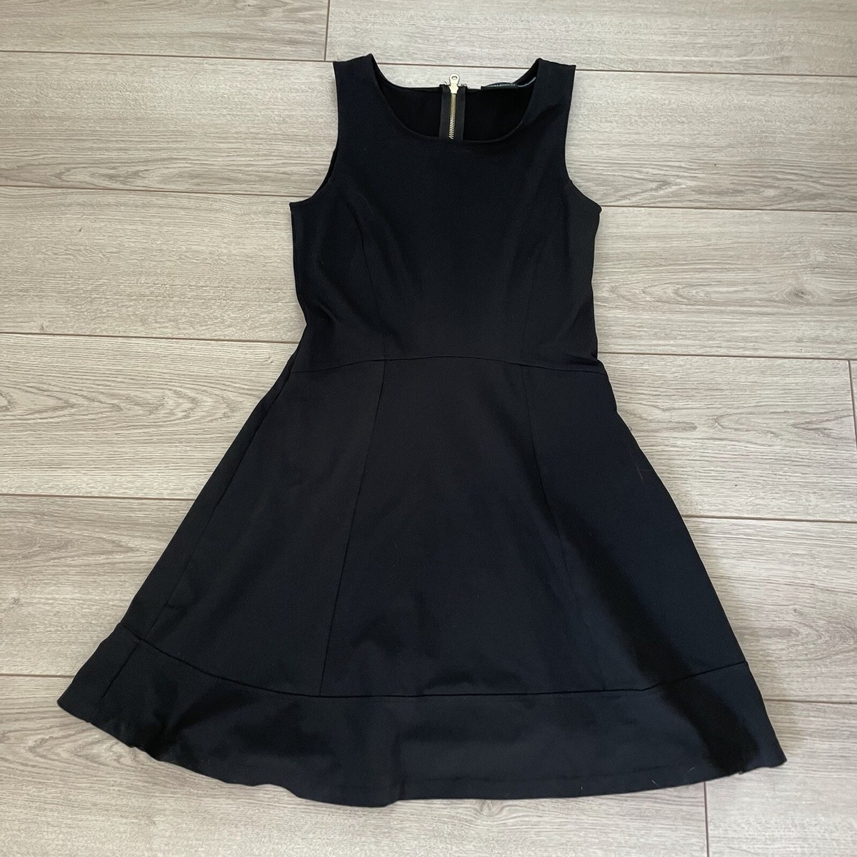 slim fit dress slacks Women's Sky Fit and Flare Queen Anne Neck Taffeta Midi Dress S/M/L/Customize Black Mean Blvd L / Black main image 1