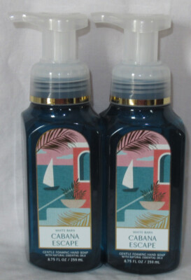 White Barn Bath & Body Works Gentle Foaming Hand Soap Set Lot of 2 CABANA ESCAPE