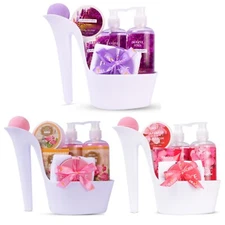 Draizee 24 Pcs Rose, Cherry, Lavender Scented Spa Gift Basket for Women( 3 Sets)