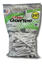 Pride White Wooden Fairway Golf Tees  2 3/4"  85 Count