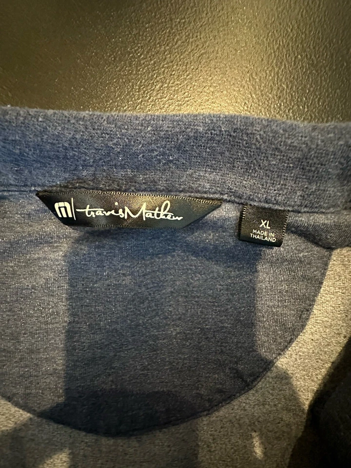 Travis Mathew Sweater Mens XL Blue Pullover 1/4 Zip Casual Performance Golf T55 - Image 4 of 4
