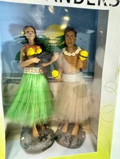 Hawaiian Dashboard Hula Dancers 2002 COBBS BOBBING ISLANDERS Man And Women Set