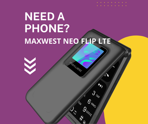 MAXWEST 4G LTE VOLTE NEW FLIP Phone Unlocked & BIG BUTTONS + Free H2O SIM CARD