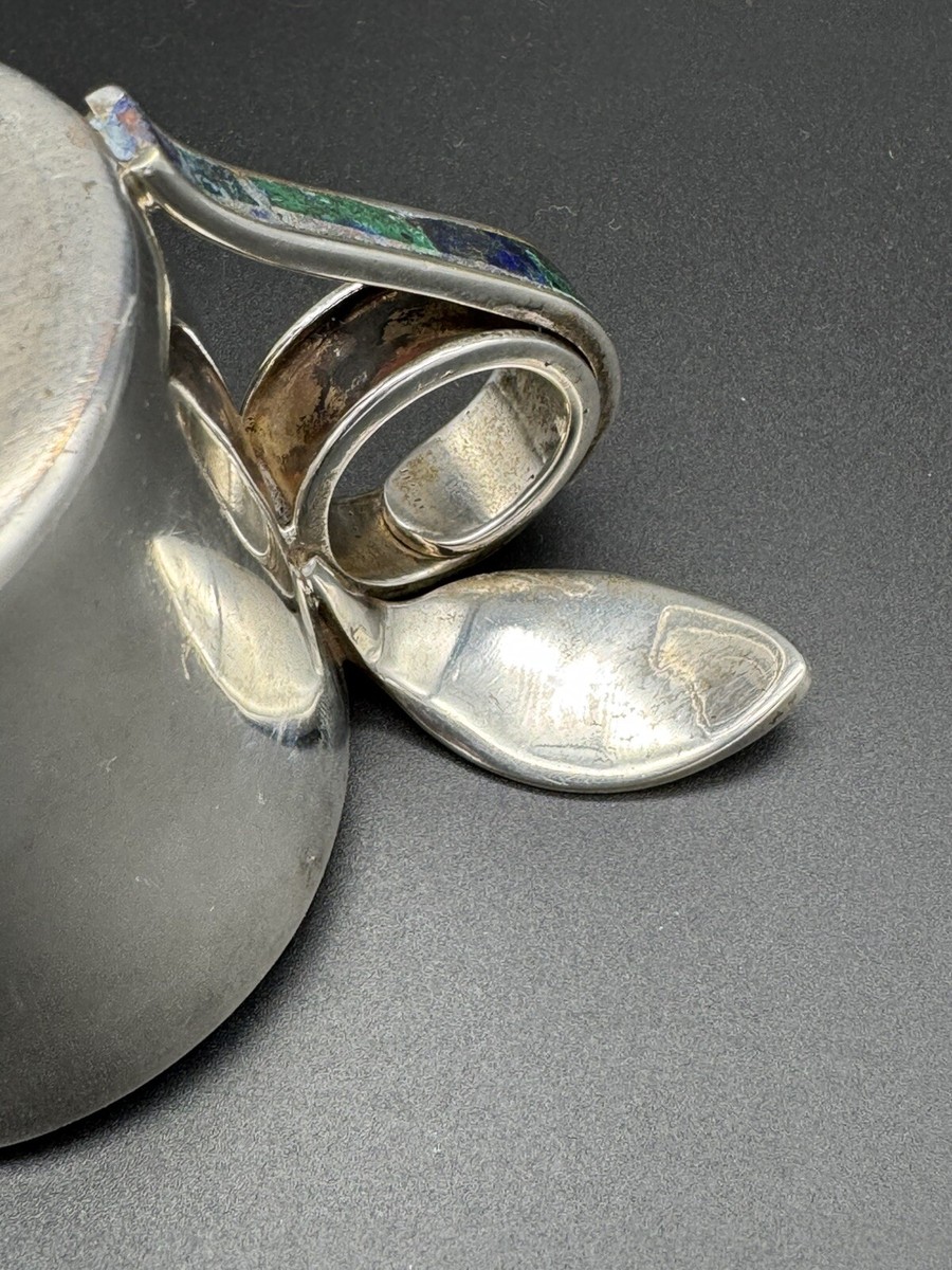 テーブル用品 Los Castillo 3-section server plate VTG Los Castillo Taxco Silver Plate Plateado Honey Cup w