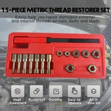 15pcs Portable Metric Thread Chaser Set - Universal Rethreading Tool Group New