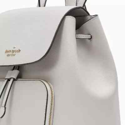 S Kate Spade Kristi Medium Flap Backpack Cement Gray Leather Bag KA695 NWT $379 Kristi Medium Flap Backpack | Kate Spade New York main image 4
